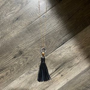 Black and grey long necklace